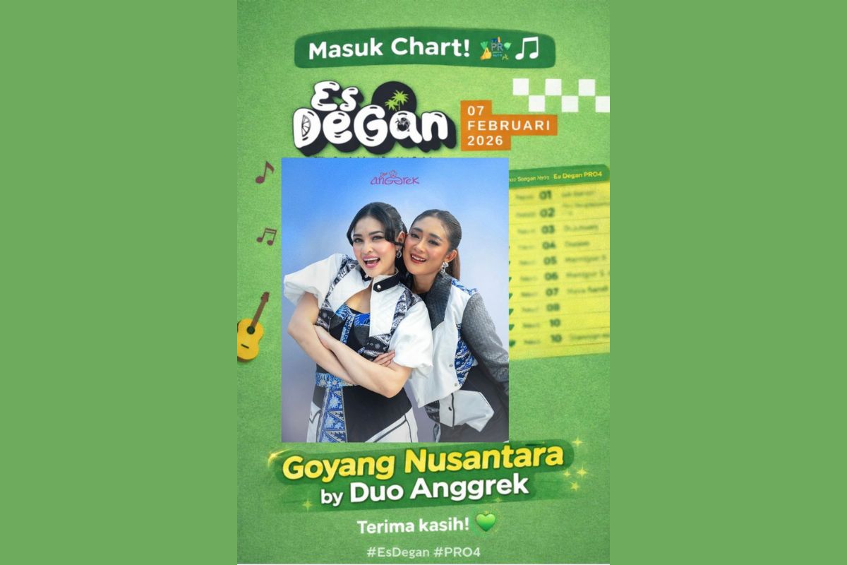 Duo Anggrek Konsisten di Tangga Lagu, “Goyang Nusantara” Masih Bertahan di Chart Es Degan PRO4